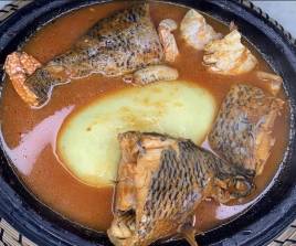 Fufu With Tilipia Light Soup