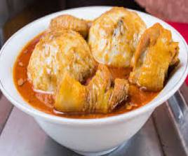 Banku With Chicken and Groundnut Soup